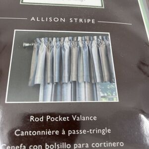 Set Of 2 NWT Allen & Roth Allison Stripe‎ Rod Pocket Valance 0052054 70"x18"